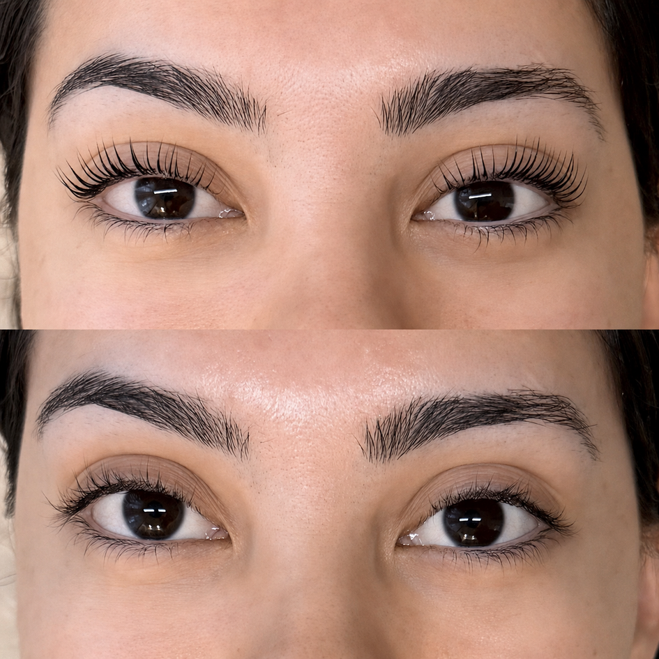 Lash lift and tint result